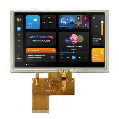 หน้าจอ LCD TFT ขนาด 5 นิ้ว IPS/TN 800 * 480 Port RGB ความละเอียดสูง 40PIN ความสว่างสูง ปรับแต่งได้