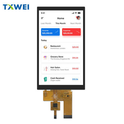 หน้าจอ LCD TFT ขนาด 5 นิ้ว 720 * 1280 HD พร้อมจอสัมผัสจุ 40pin ช่องหน้า LVDS หน้าจอตั้ง