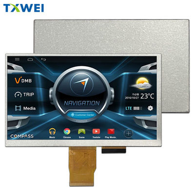 7 นิ้ว 450cd/m2 RGB 24 บิต อินเตอร์เฟซ HX8282A11 เครื่องแสดงเครื่องมือรถยนต์ TFT LCD Display