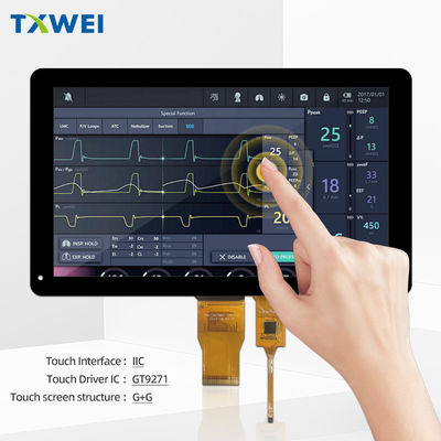ความสว่างสูง 10.1 นิ้ว โมดูล LCD 1024*600 พิกเซล 700 นิต ความสว่าง RGB 24 BIT LCM Interface