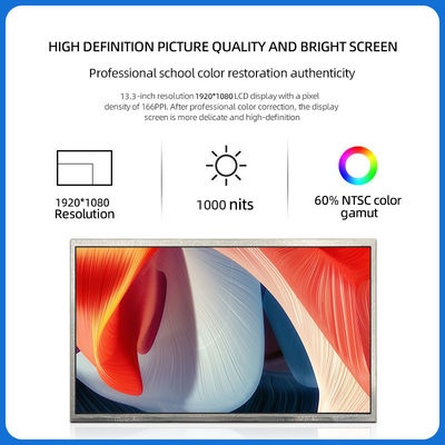13.3 นิ้ว EDP TFT LCD Display 1920*1080 พิกเซล 30 พิน หน้าจอแสดงแสงสูงภายนอก1000cd/M2